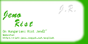 jeno rist business card